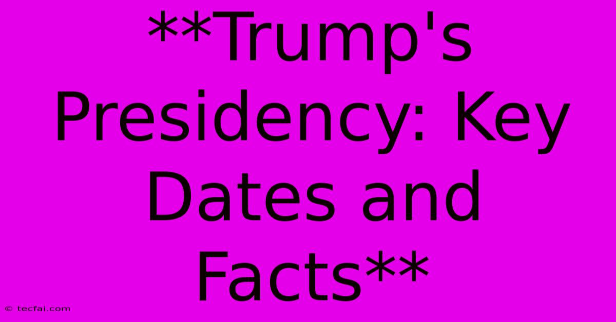 **Trump's Presidency: Key Dates And Facts**