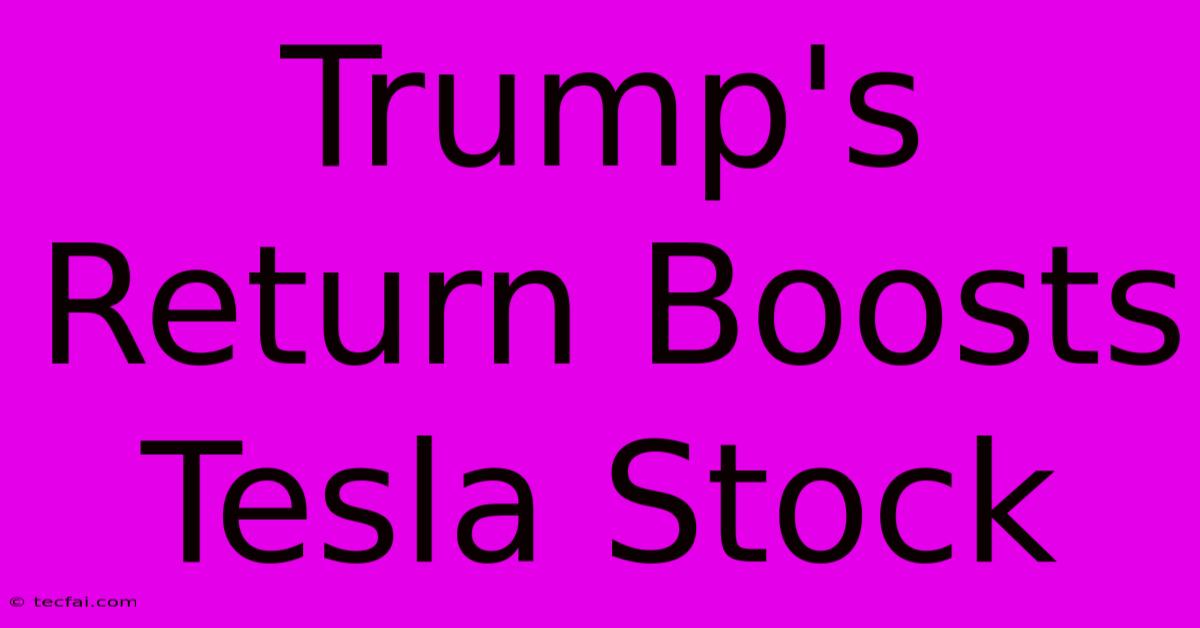 Trump's Return Boosts Tesla Stock