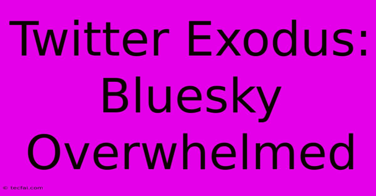 Twitter Exodus: Bluesky Overwhelmed