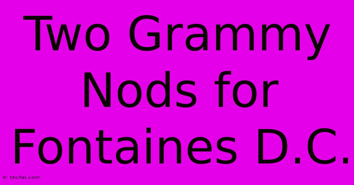 Two Grammy Nods For Fontaines D.C. 