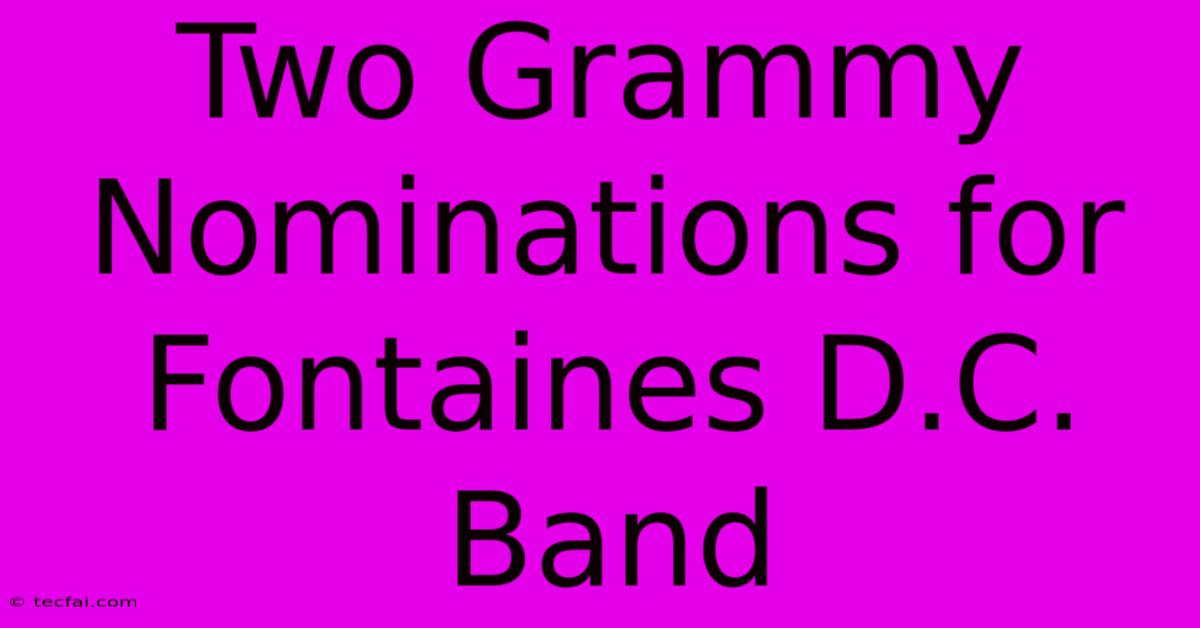 Two Grammy Nominations For Fontaines D.C. Band