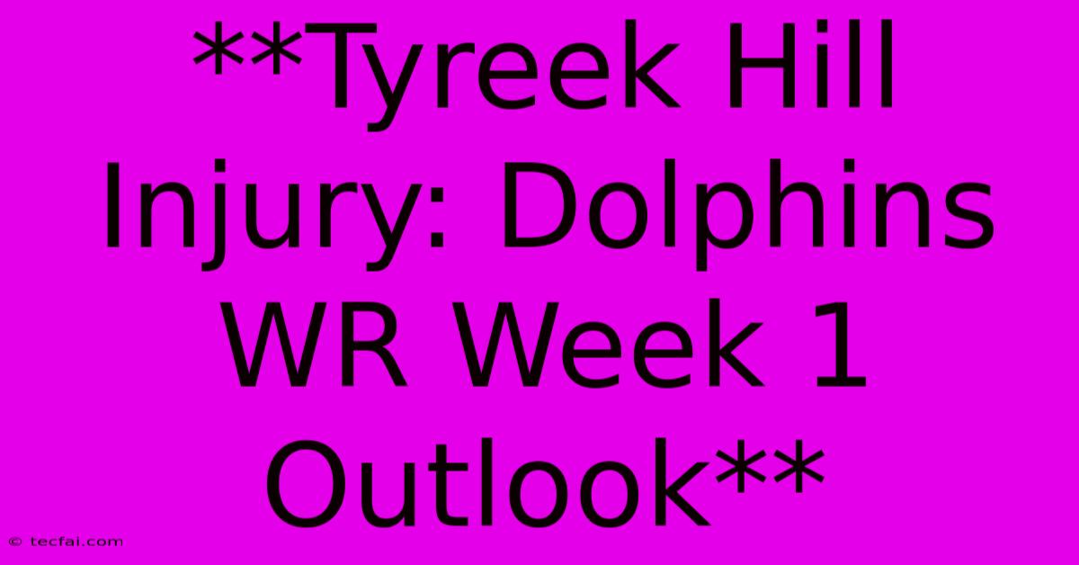 **Tyreek Hill Injury: Dolphins WR Week 1 Outlook**