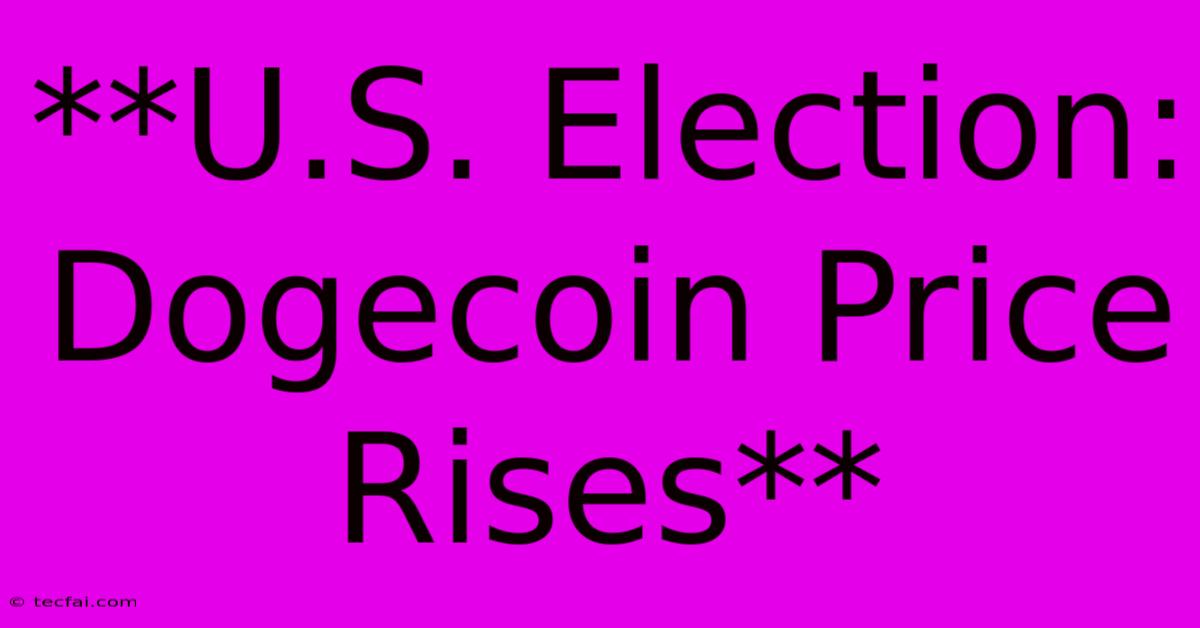 **U.S. Election: Dogecoin Price Rises** 