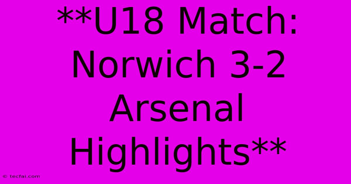 **U18 Match: Norwich 3-2 Arsenal Highlights** 