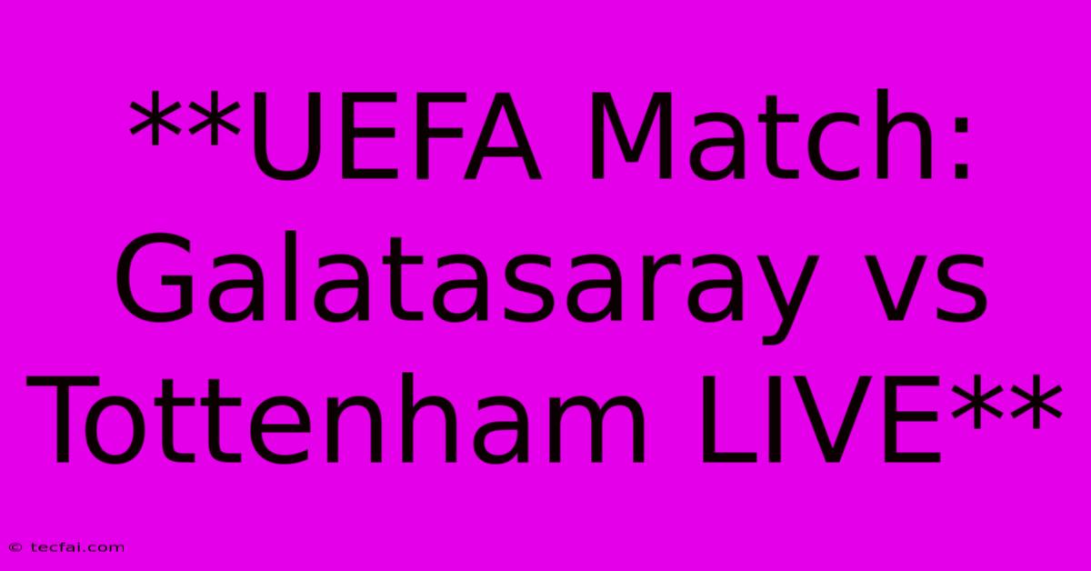 **UEFA Match: Galatasaray Vs Tottenham LIVE** 