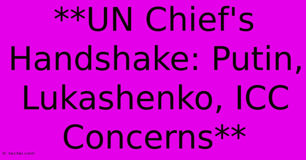 **UN Chief's Handshake: Putin, Lukashenko, ICC Concerns**