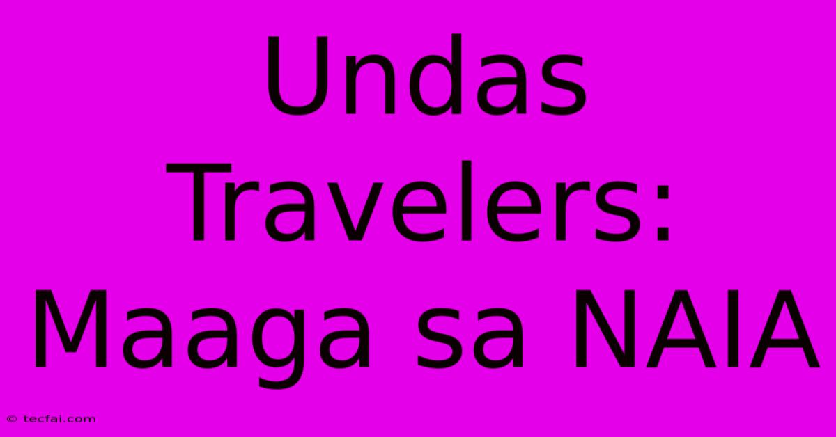 Undas Travelers: Maaga Sa NAIA 