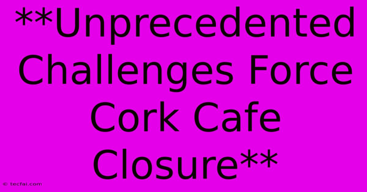 **Unprecedented Challenges Force Cork Cafe Closure**