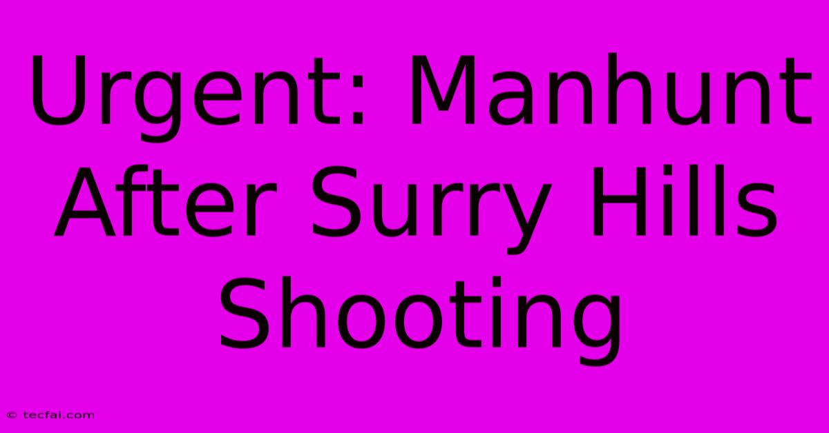 Urgent: Manhunt After Surry Hills Shooting