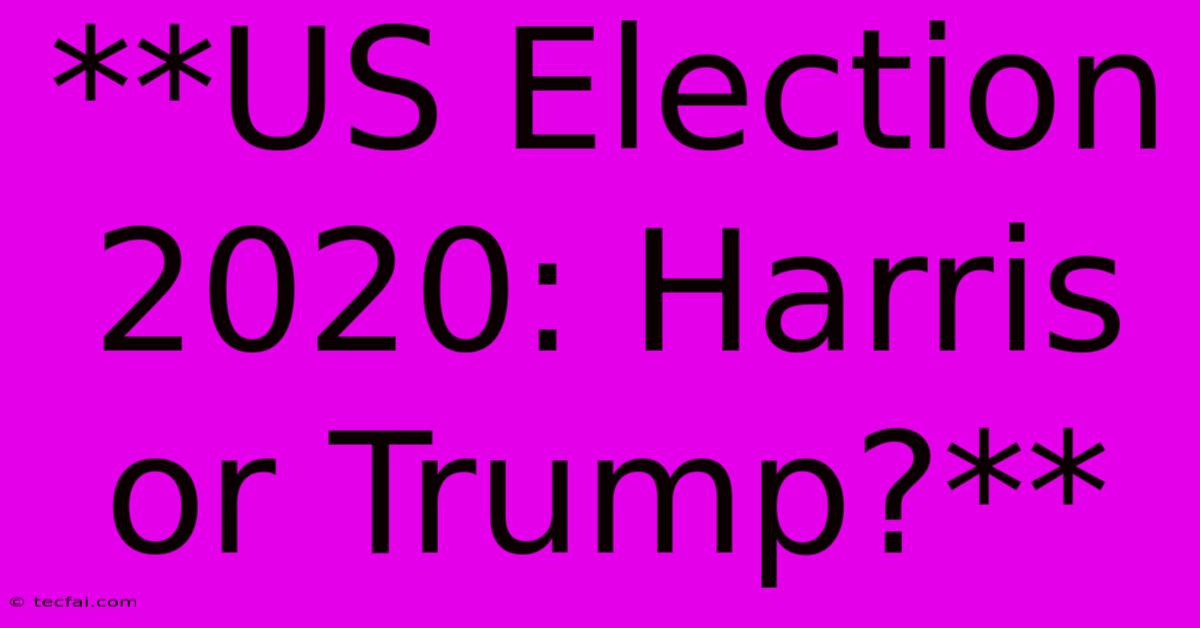 **US Election 2020: Harris Or Trump?**