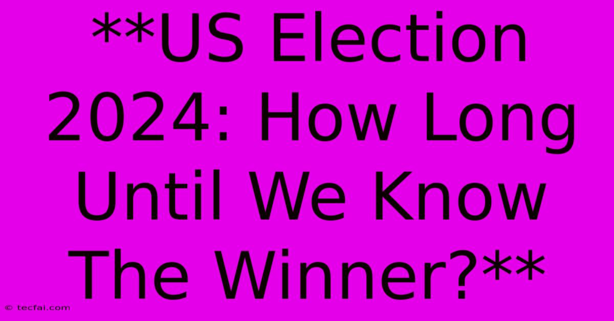 **US Election 2024: How Long Until We Know The Winner?**