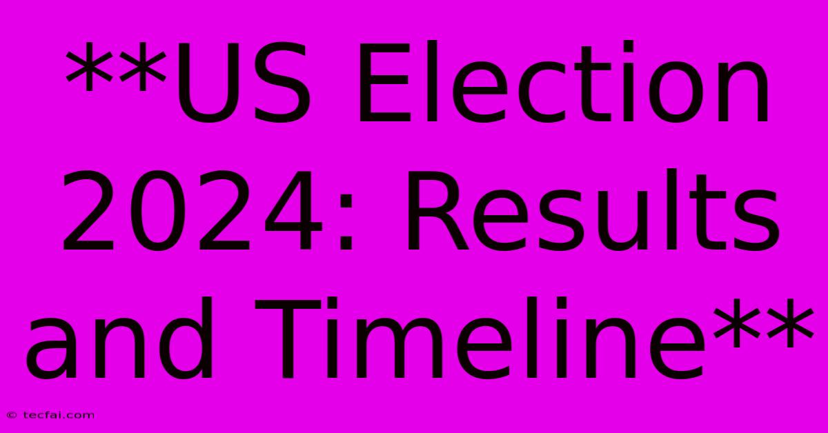 **US Election 2024: Results And Timeline** 