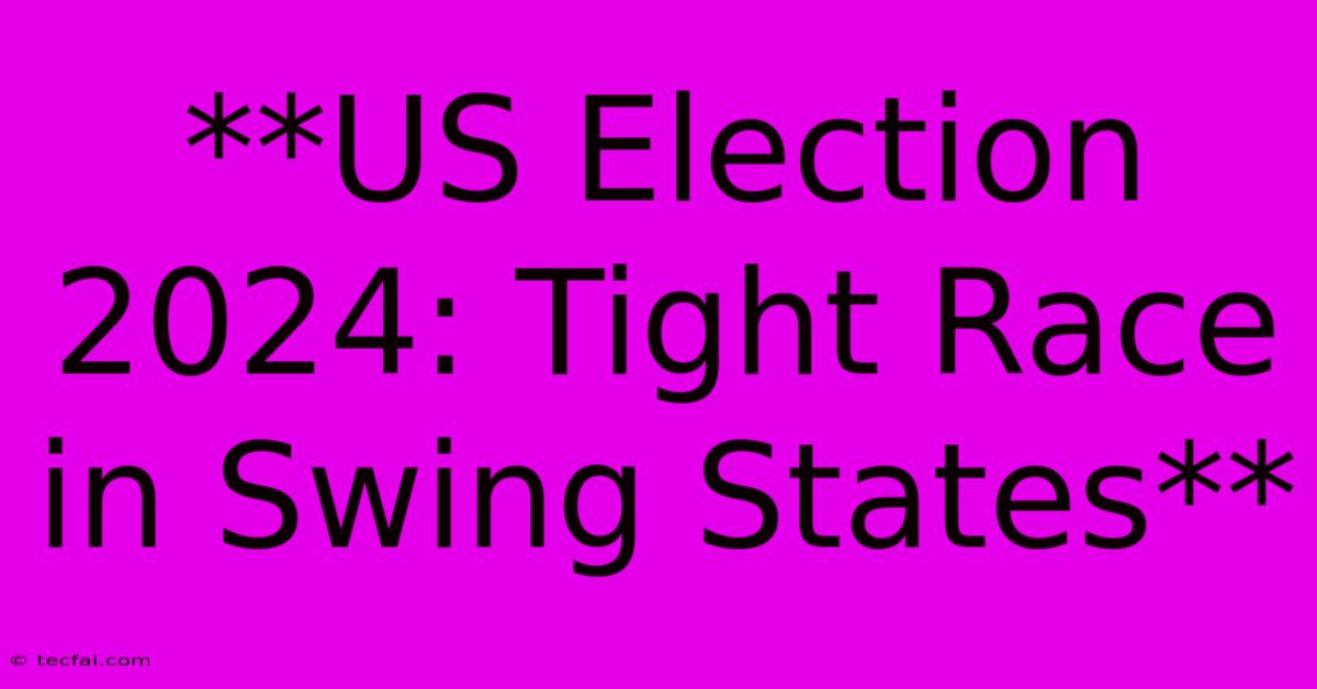 **US Election 2024: Tight Race In Swing States**