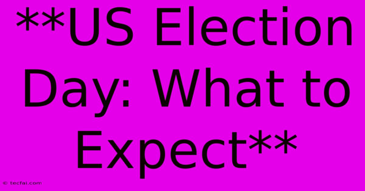 **US Election Day: What To Expect**