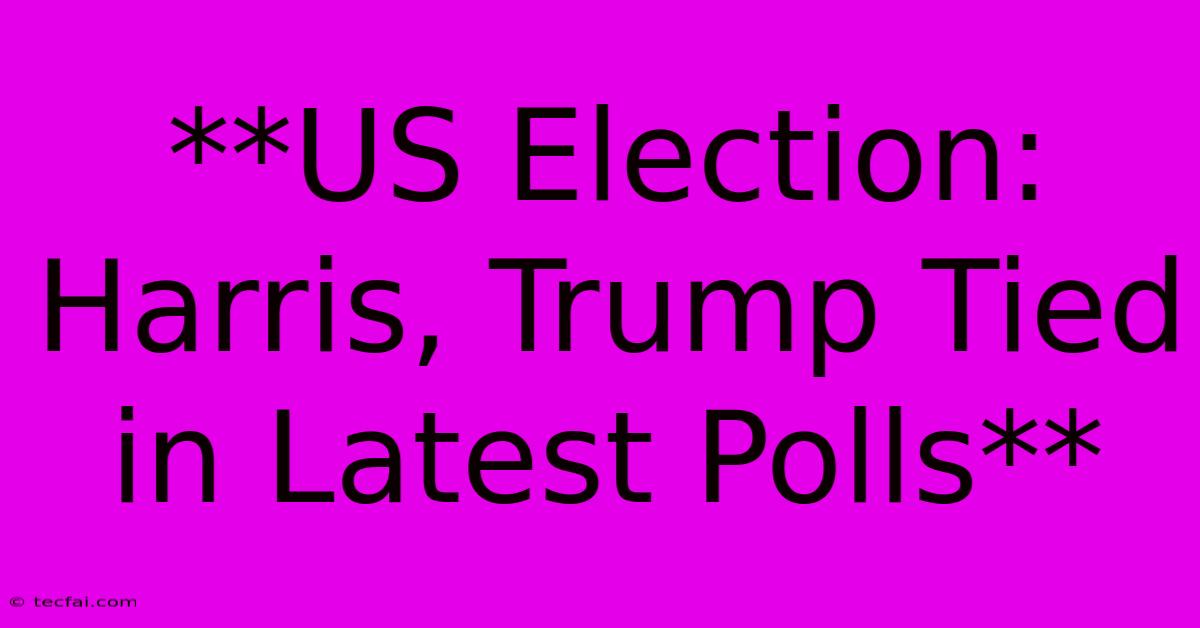 **US Election: Harris, Trump Tied In Latest Polls** 