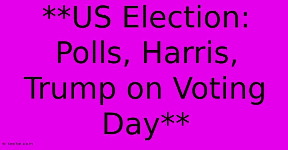 **US Election: Polls, Harris, Trump On Voting Day**