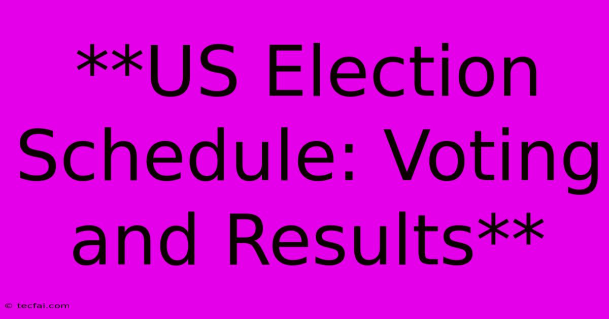 **US Election Schedule: Voting And Results**