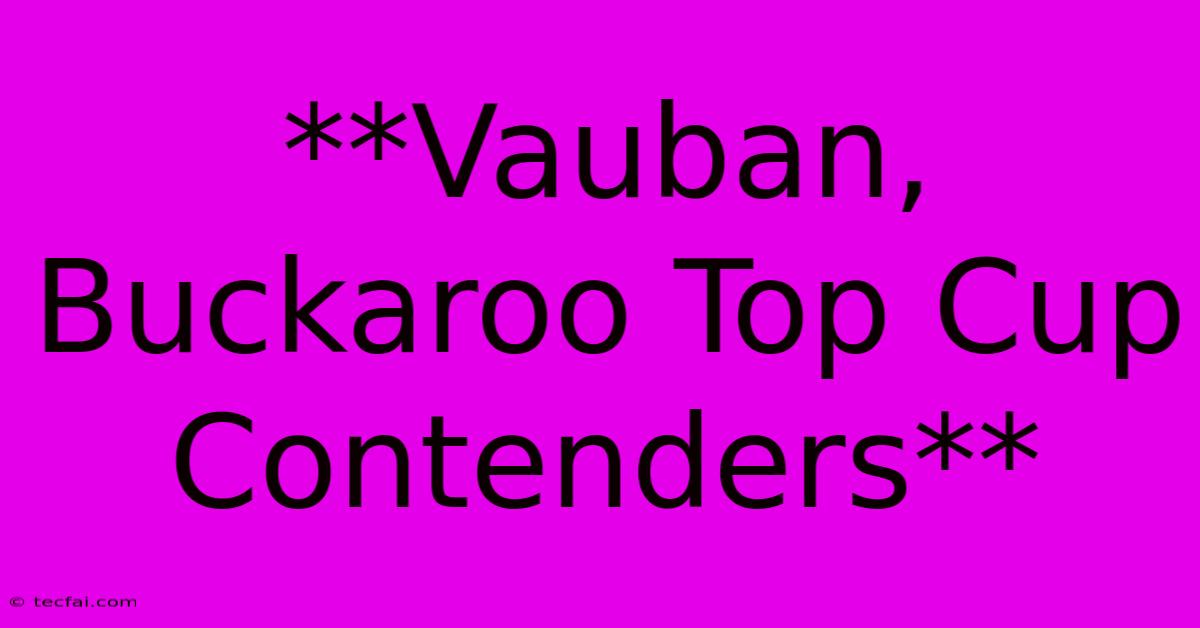 **Vauban, Buckaroo Top Cup Contenders** 