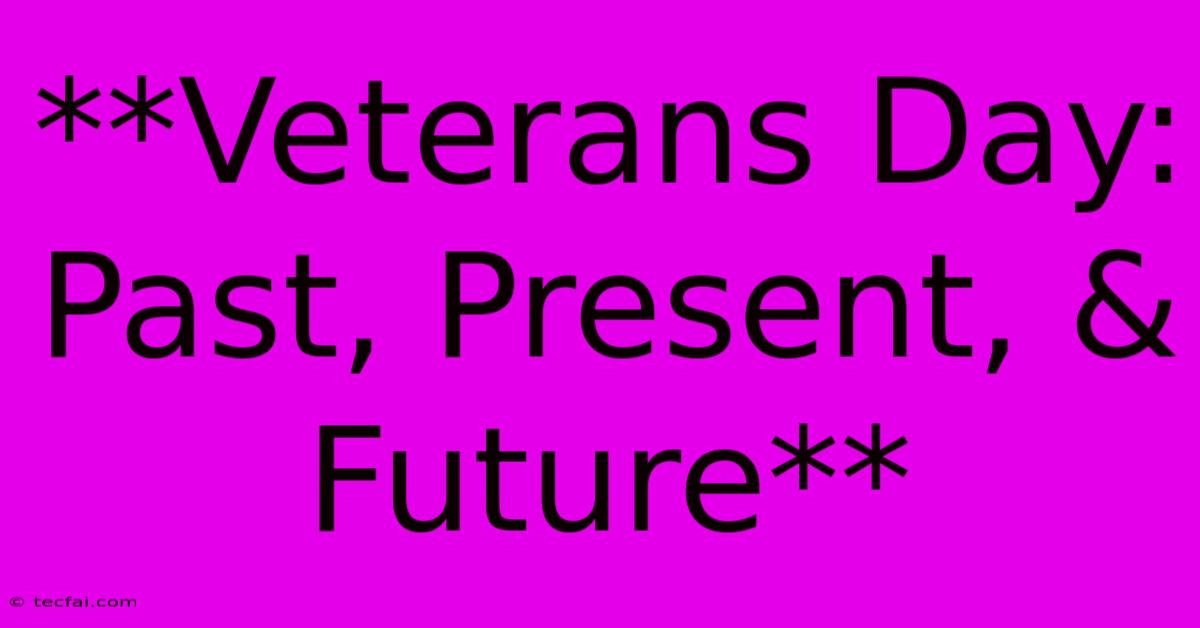 **Veterans Day: Past, Present, & Future** 