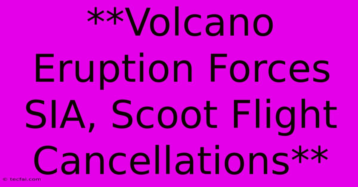 **Volcano Eruption Forces SIA, Scoot Flight Cancellations**