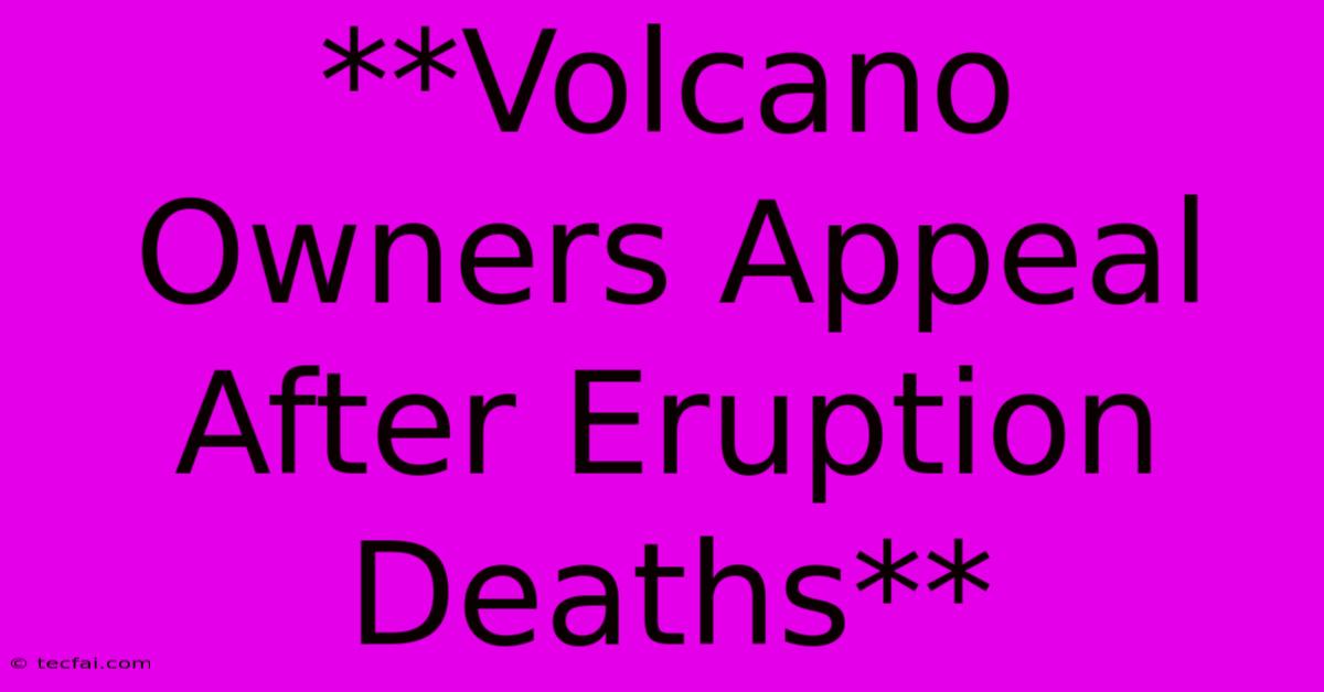 **Volcano Owners Appeal After Eruption Deaths** 