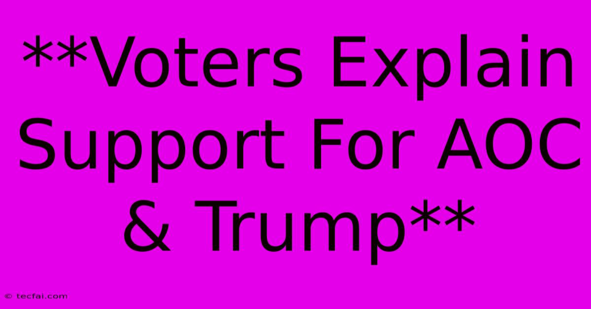 **Voters Explain Support For AOC & Trump**