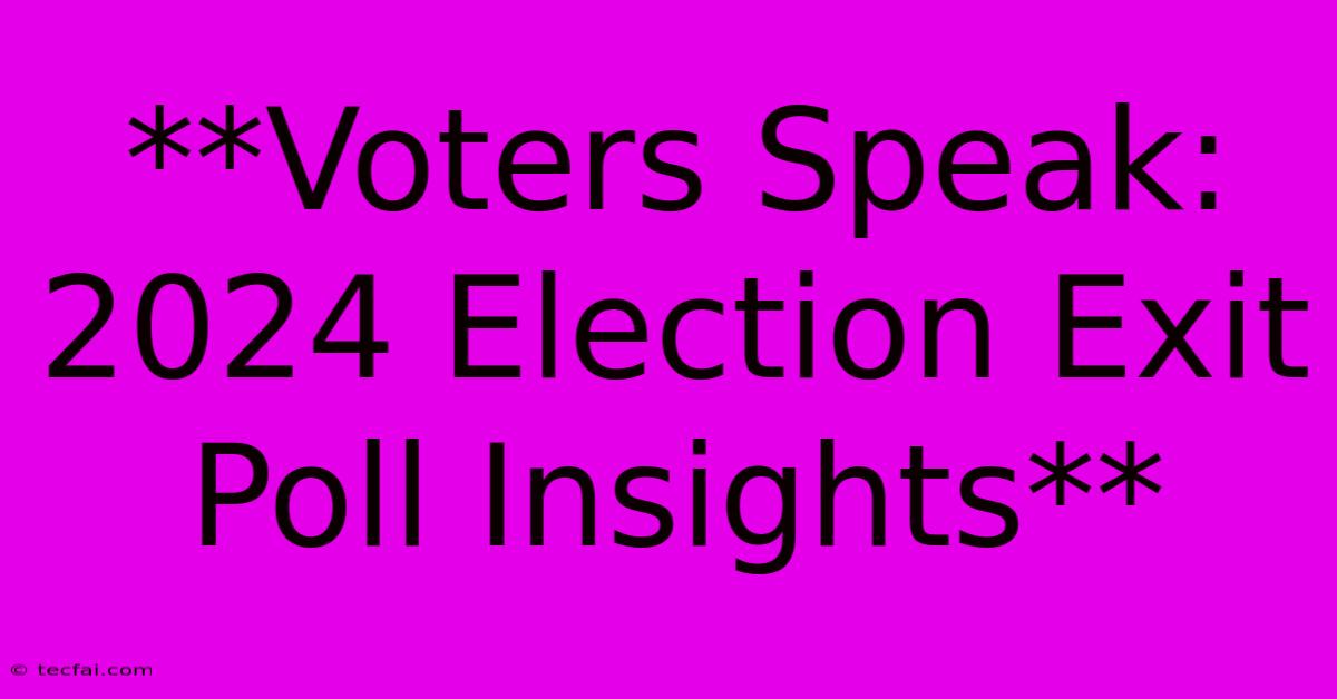 **Voters Speak: 2024 Election Exit Poll Insights**