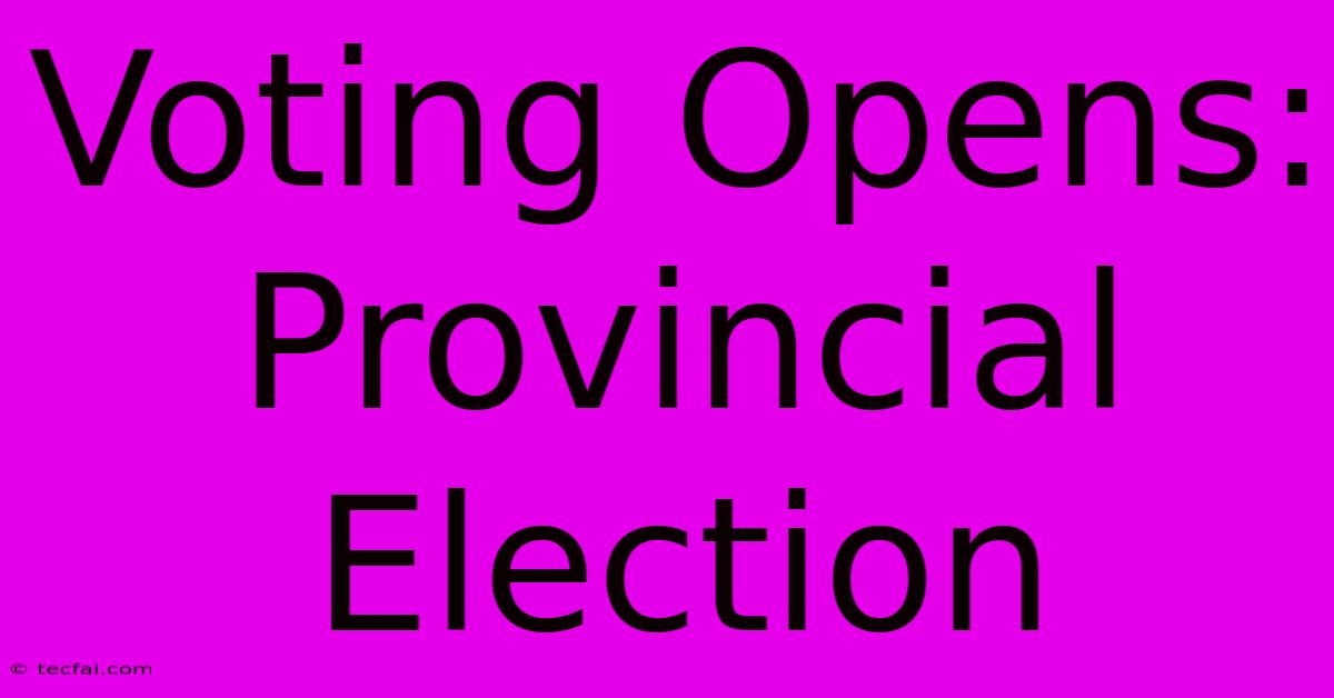 Voting Opens: Provincial Election