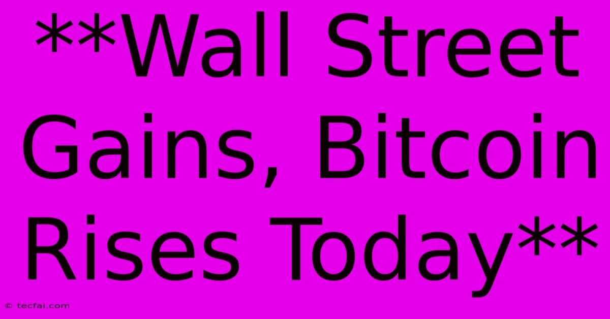 **Wall Street Gains, Bitcoin Rises Today** 