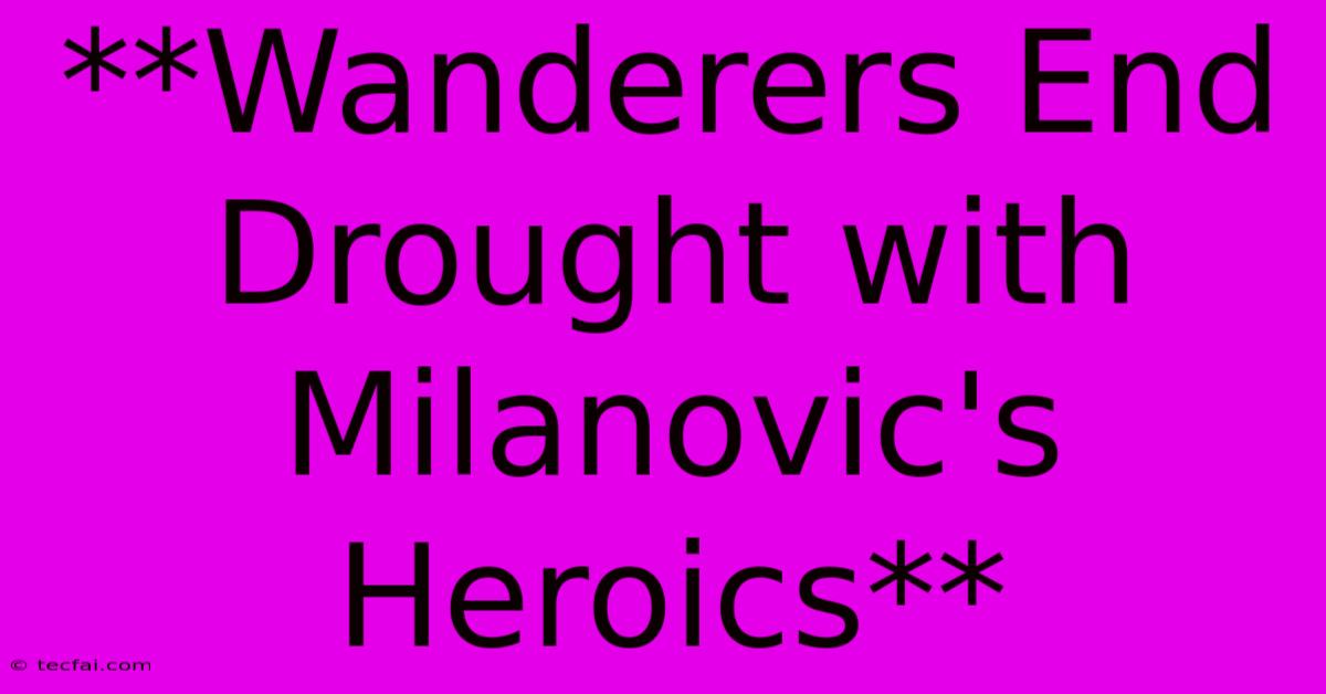 **Wanderers End Drought With Milanovic's Heroics**