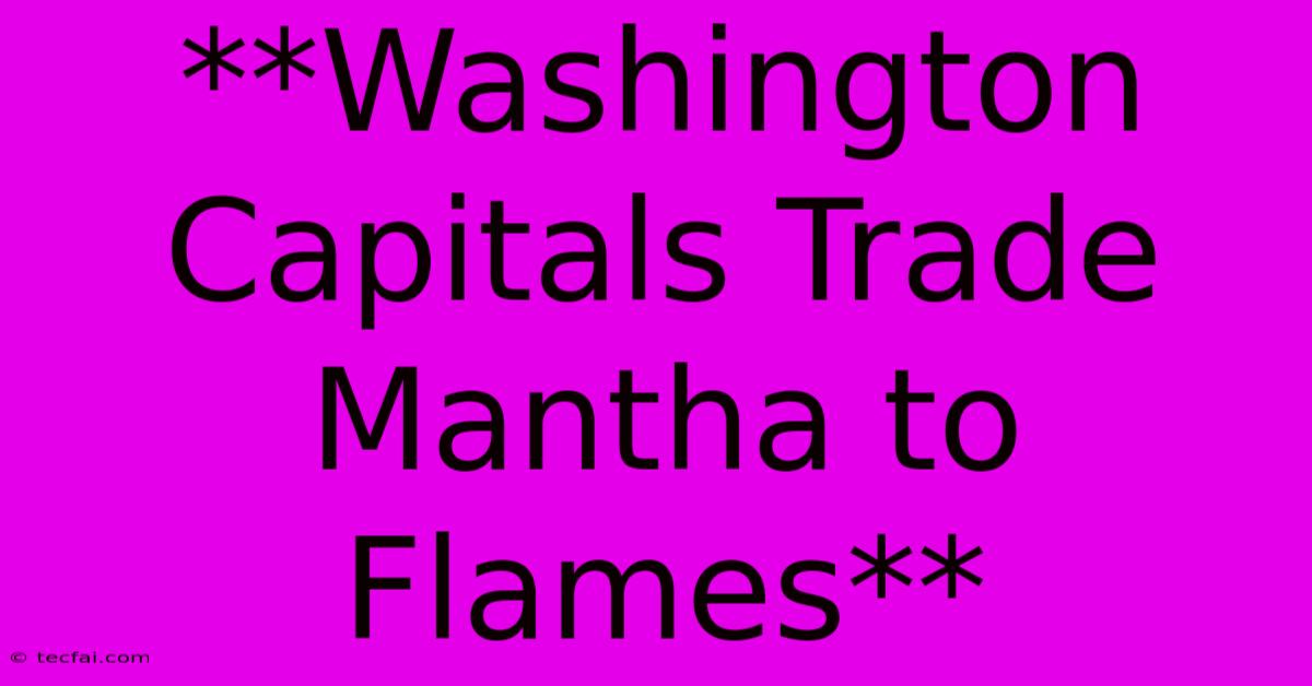 **Washington Capitals Trade Mantha To Flames**