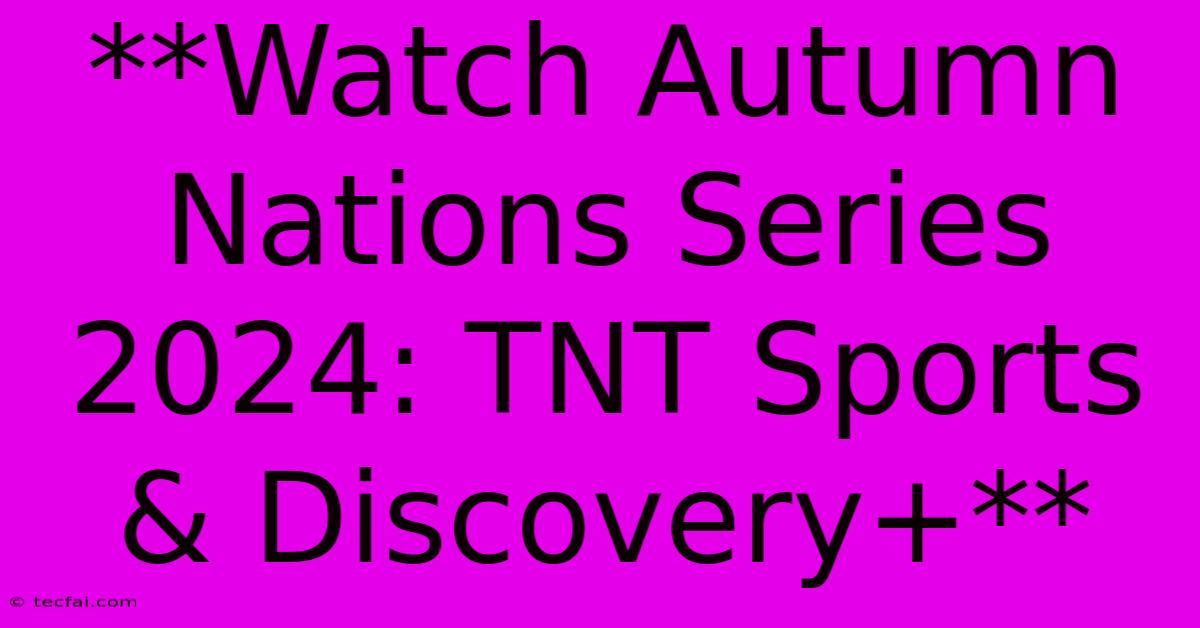 **Watch Autumn Nations Series 2024: TNT Sports & Discovery+**