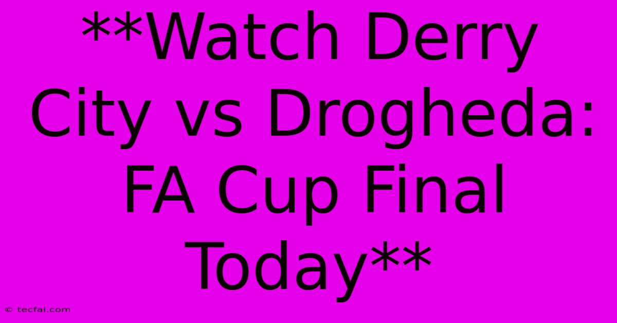 **Watch Derry City Vs Drogheda: FA Cup Final Today**