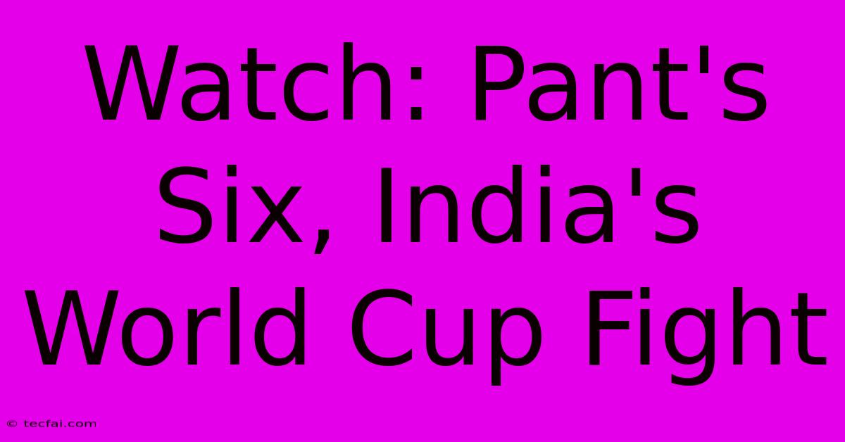 Watch: Pant's Six, India's World Cup Fight