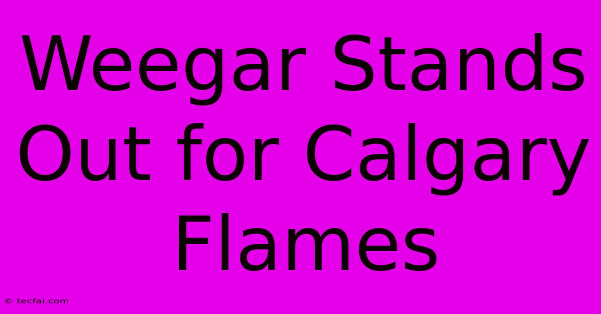 Weegar Stands Out For Calgary Flames