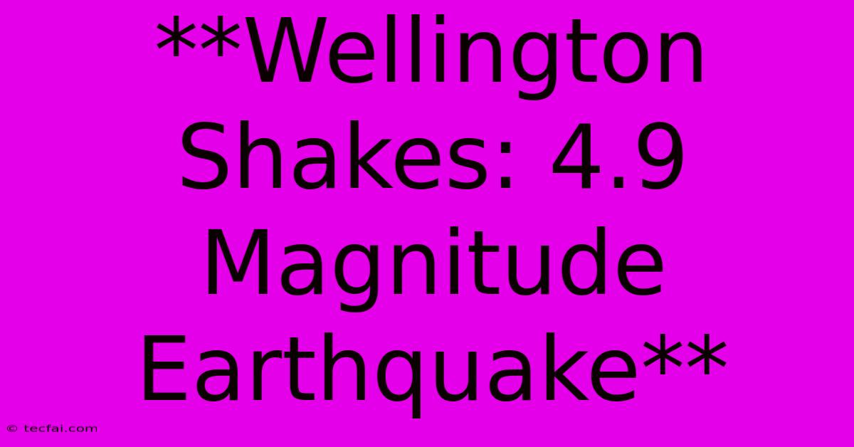 **Wellington Shakes: 4.9 Magnitude Earthquake**