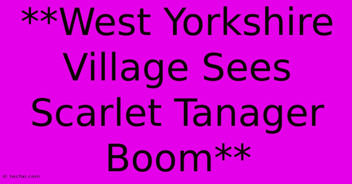 **West Yorkshire Village Sees Scarlet Tanager Boom**