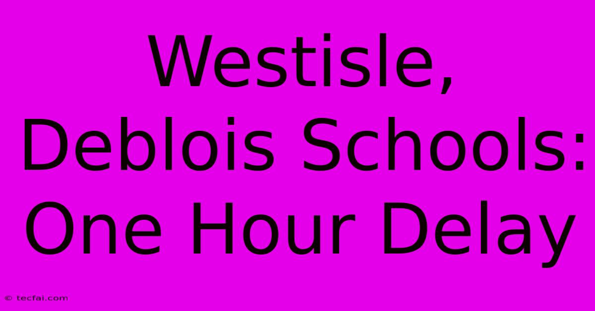 Westisle, Deblois Schools: One Hour Delay