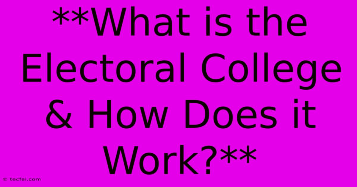 **What Is The Electoral College & How Does It Work?**