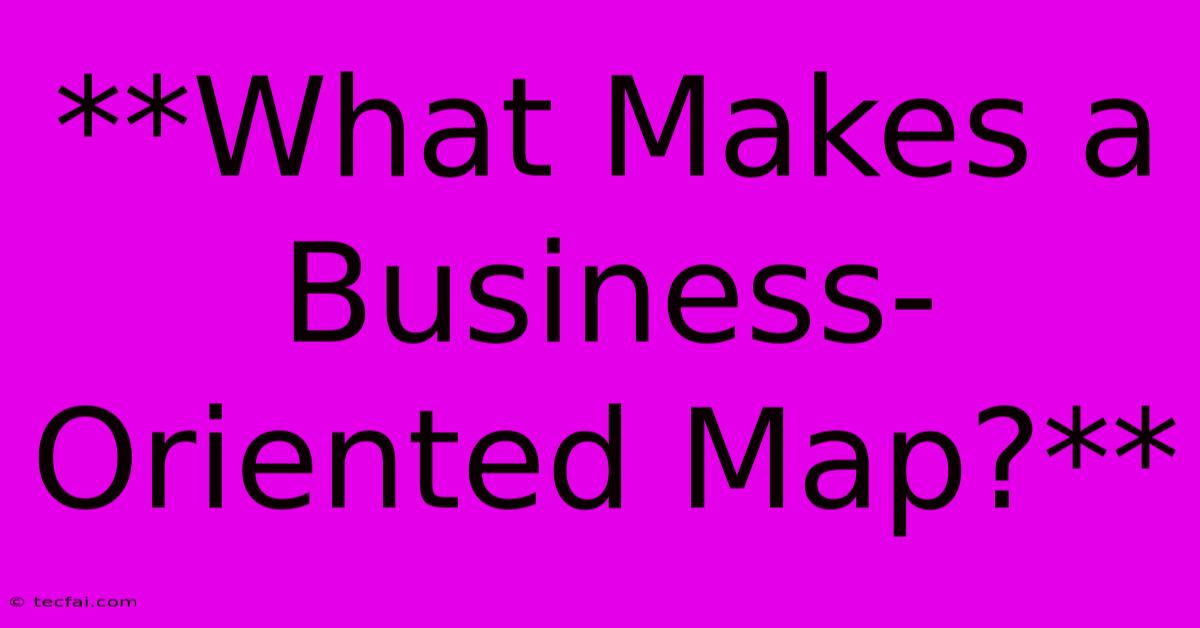 **What Makes A Business-Oriented Map?**