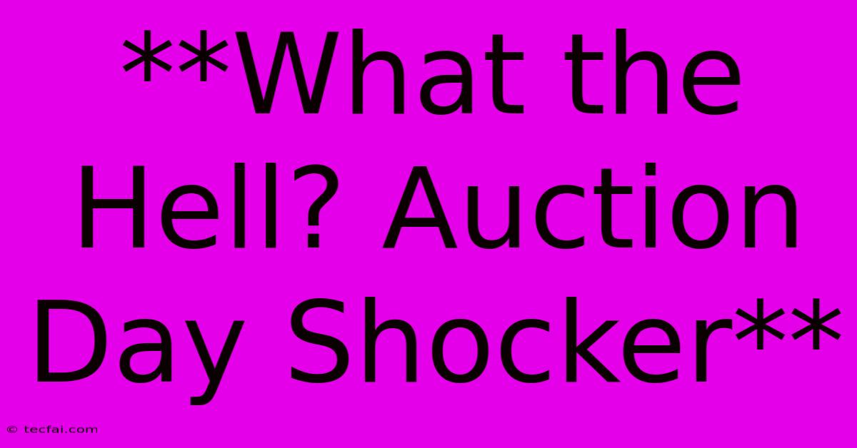 **What The Hell? Auction Day Shocker**