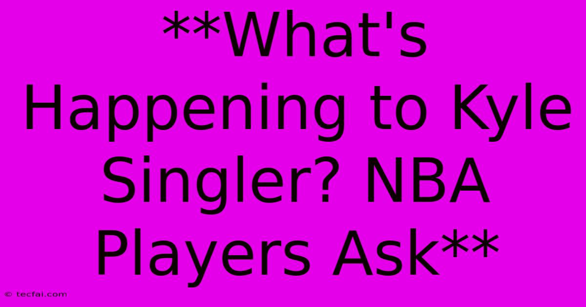 **What's Happening To Kyle Singler? NBA Players Ask** 