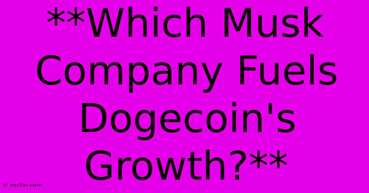 **Which Musk Company Fuels Dogecoin's Growth?** 