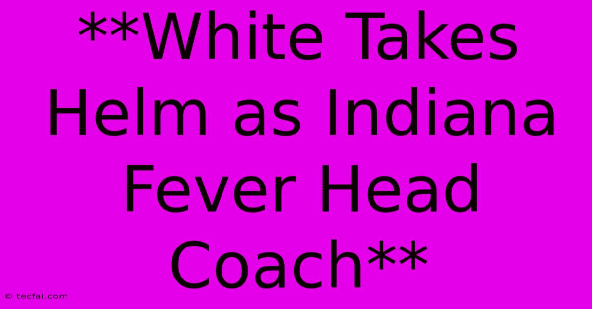 **White Takes Helm As Indiana Fever Head Coach** 