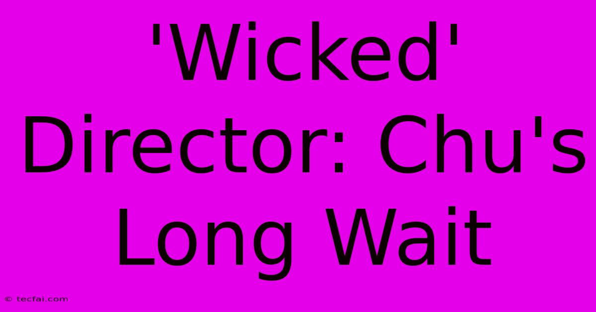 'Wicked' Director: Chu's Long Wait