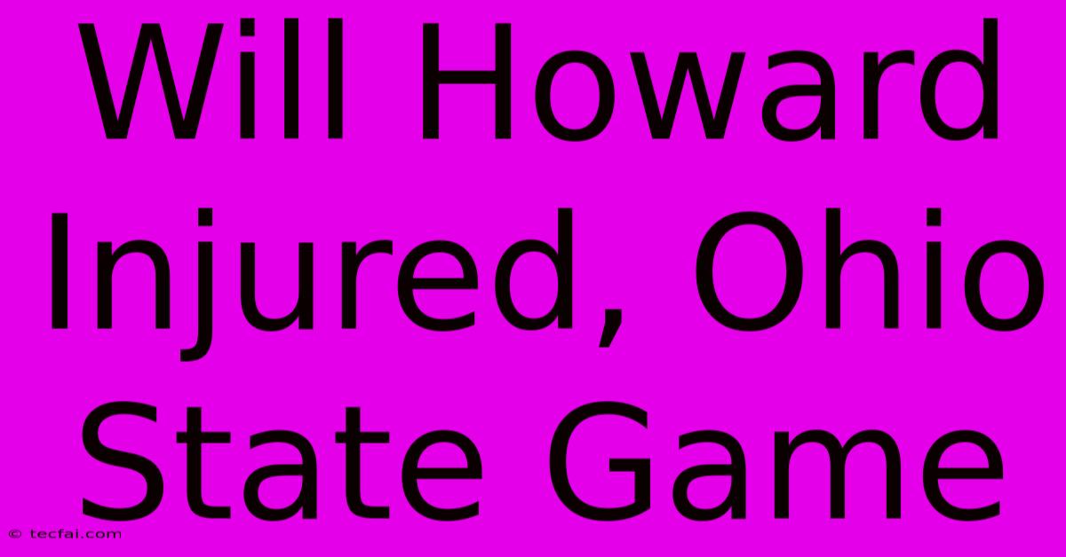 Will Howard Injured, Ohio State Game