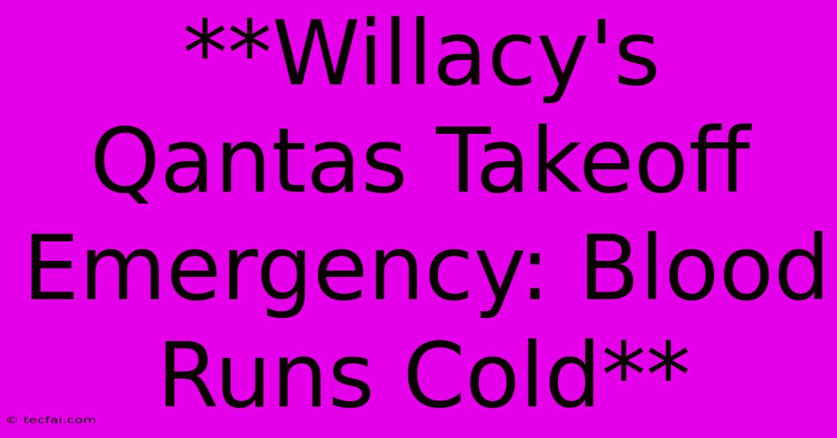 **Willacy's Qantas Takeoff Emergency: Blood Runs Cold**