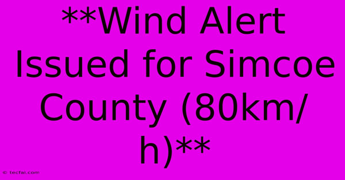 **Wind Alert Issued For Simcoe County (80km/h)**