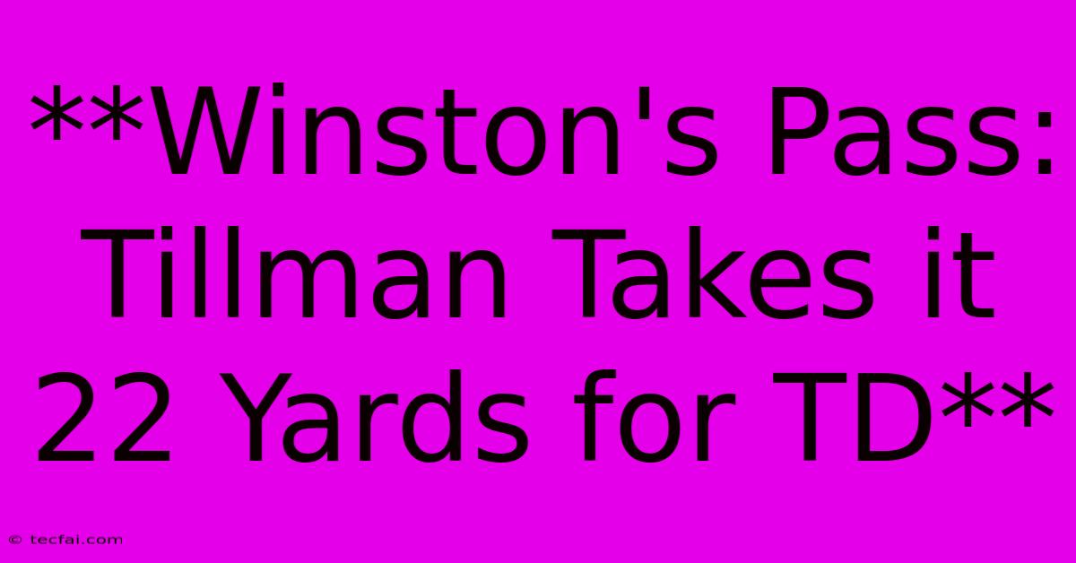 **Winston's Pass: Tillman Takes It 22 Yards For TD**