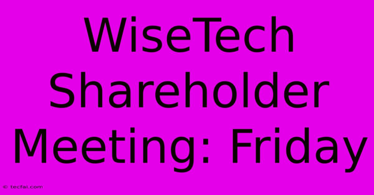 WiseTech Shareholder Meeting: Friday